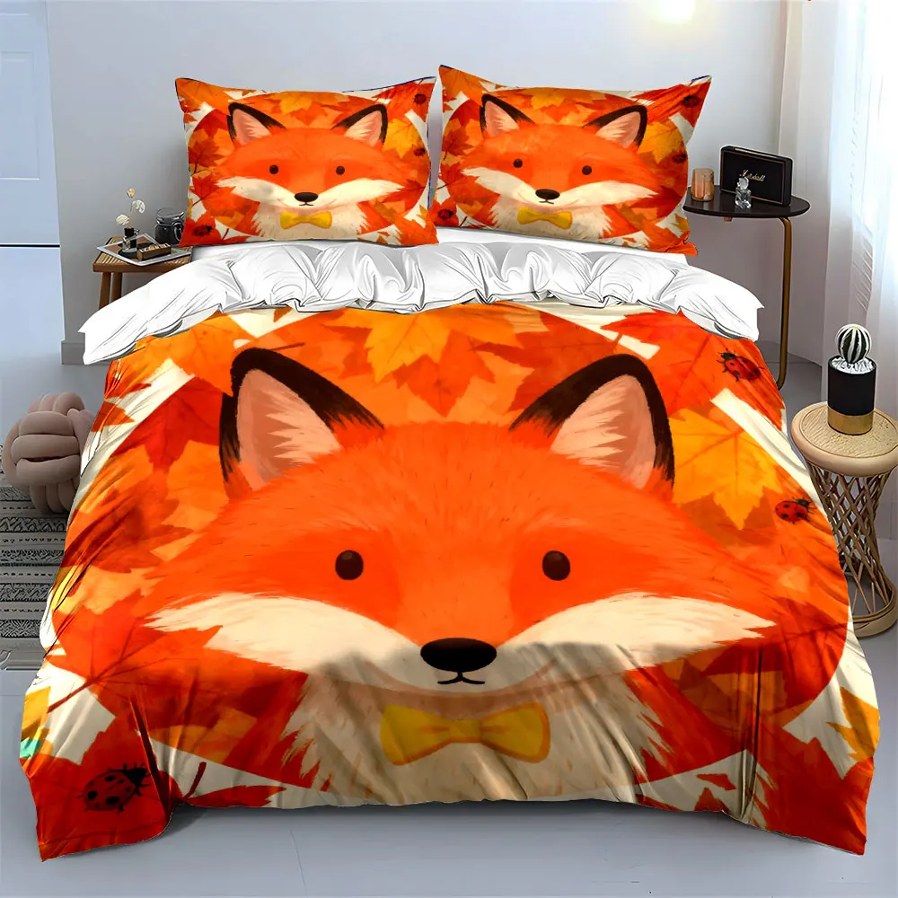 Autumn Fox Illustration Set Decor Soft Comfortable Duvet Cover Bedding Set Included 1*Duvet Cover & 2*Pillowcases, gift
Autumn Fox Illustration Set Decor Soft Comfortable Duvet Cover Bedding Set Included 1*Duvet Cover & 2*Pillowcases, gift