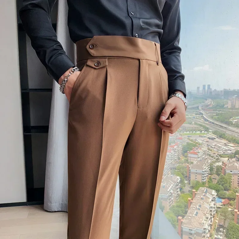New Solid High Waist Suit Pant Men Business Formal Wear Trousers 2023 High Quality Slim Casual Office Suit Pants
New Solid High Waist Suit Pant Men Business Formal Wear Trousers 2023 High Quality Slim Casual Office Suit Pants