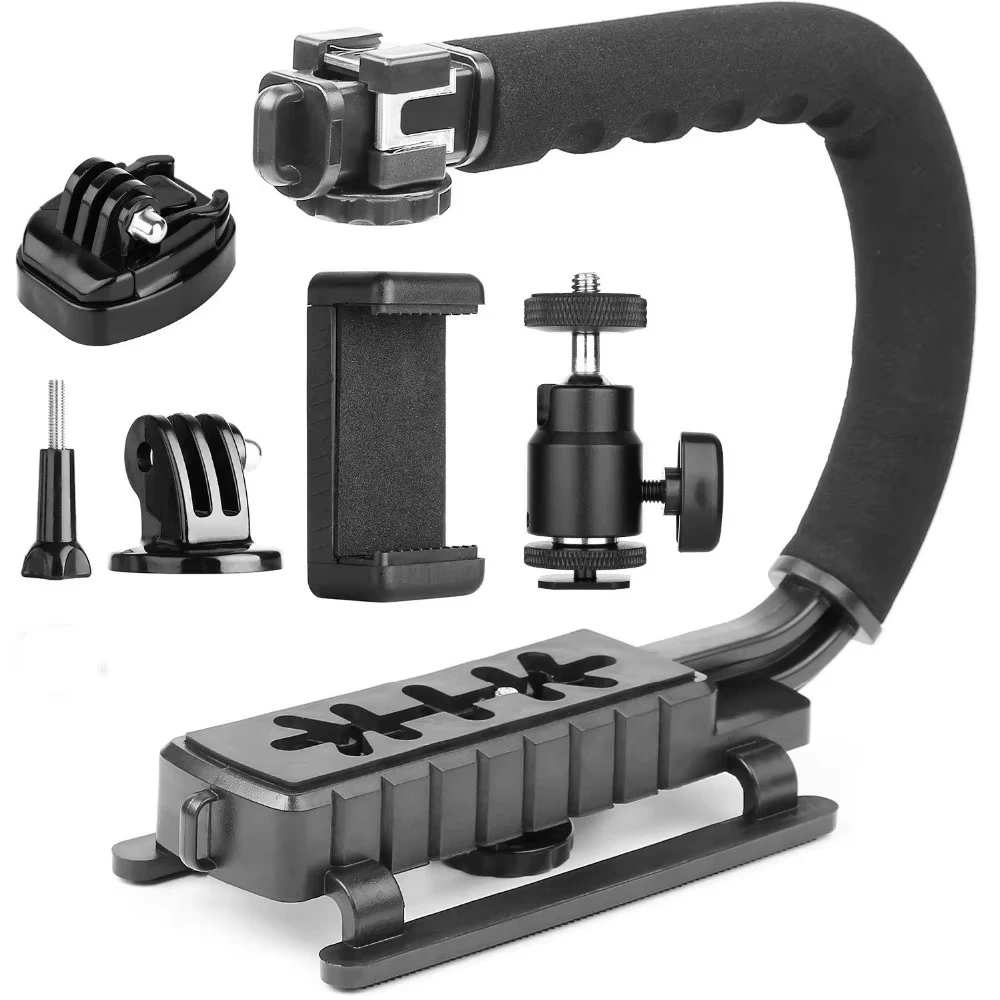 Camera Stabilizer Handle Grip 4-in-1 Camcorder Action Camera Smartphone DSLR Camera Handle Stabilizer Low Position Shooting
Camera Stabilizer Handle Grip 4-in-1 Camcorder Action Camera Smartphone DSLR Camera Handle Stabilizer Low Position Shooting