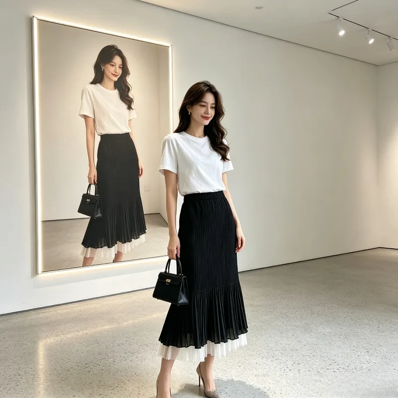Miyake Pleated New 2026 Double-Layer Skirt for Women Loose Design Simple Fishtail Skirt High-End Elegant Solid Color Skirt Pleat
Miyake Pleated New 2026 Double-Layer Skirt for Women Loose Design Simple Fishtail Skirt High-End Elegant Solid Color Skirt Pleat