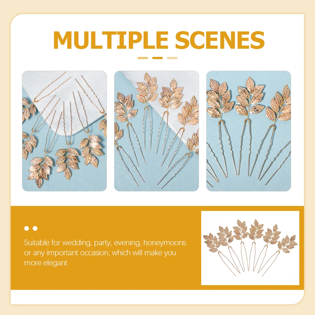 U Shape Bridal Headpiece Hair Pin Wedding Bridesmaid Accessories Leaf Design Gold Hairpins Elegant Stylish Easy Use Not Break
U Shape Bridal Headpiece Hair Pin Wedding Bridesmaid Accessories Leaf Design Gold Hairpins Elegant Stylish Easy Use Not Break