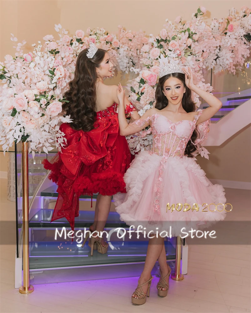 Customized Glitter Pink Red Short Homecoming Ball Gown Lace Applique Beading Ruffles Sweet 16 Vestidos De 15 Anos Customized
Customized Glitter Pink Red Short Homecoming Ball Gown Lace Applique Beading Ruffles Sweet 16 Vestidos De 15 Anos Customized