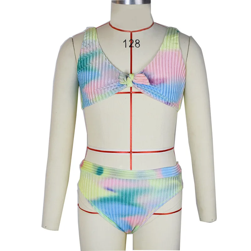 Teenager Girl Stylish Two Pieces Swimwear Kid Candy Color Bikini Set Front Know Bathingsuit Children Summer Beachwear
Teenager Girl Stylish Two Pieces Swimwear Kid Candy Color Bikini Set Front Know Bathingsuit Children Summer Beachwear