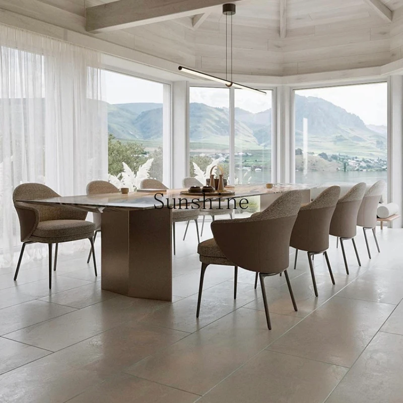 Italian minimalist natural marble dining table high-end villa restaurant dining table
Italian minimalist natural marble dining table high-end villa restaurant dining table