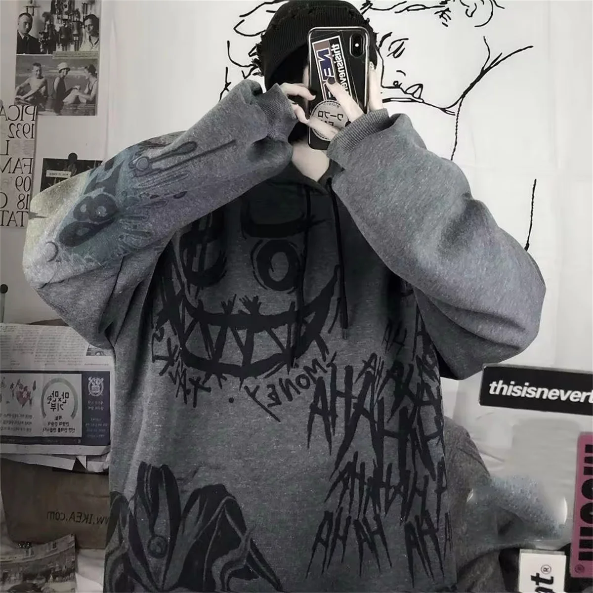 Gothic Japan Cartoon Hip Hop Hoodie Sweatshirt Oversize Women Spring Autumn Funny Punk Hoodies Tops Females Clothes Hoodie Girl
Gothic Japan Cartoon Hip Hop Hoodie Sweatshirt Oversize Women Spring Autumn Funny Punk Hoodies Tops Females Clothes Hoodie Girl
