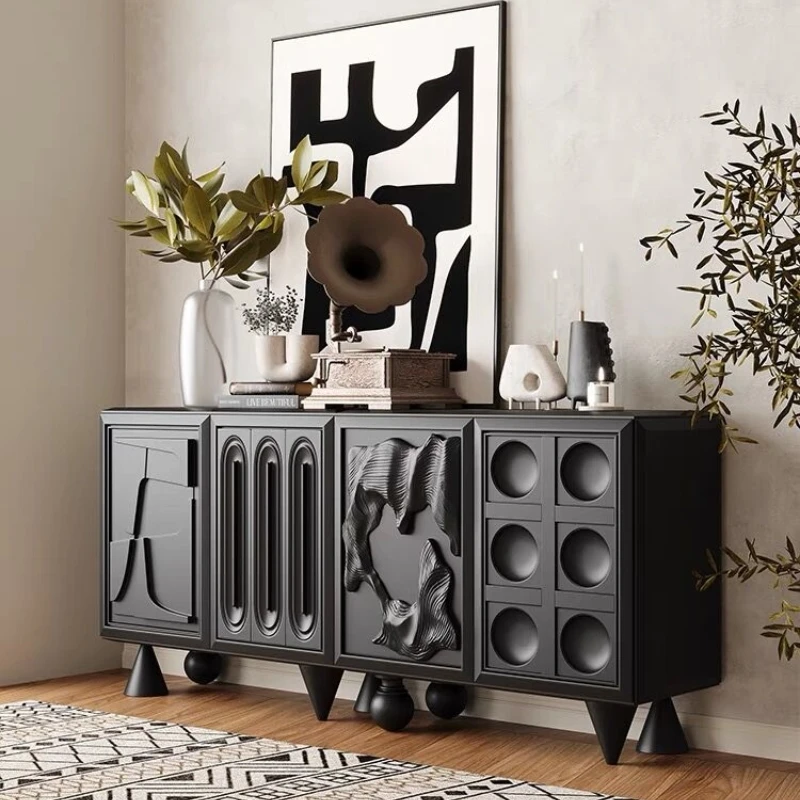 Modern simple black wabi-style dining side cabinet, minimalist entrance entrance cabinet, model room, tea cabinet
Modern simple black wabi-style dining side cabinet, minimalist entrance entrance cabinet, model room, tea cabinet