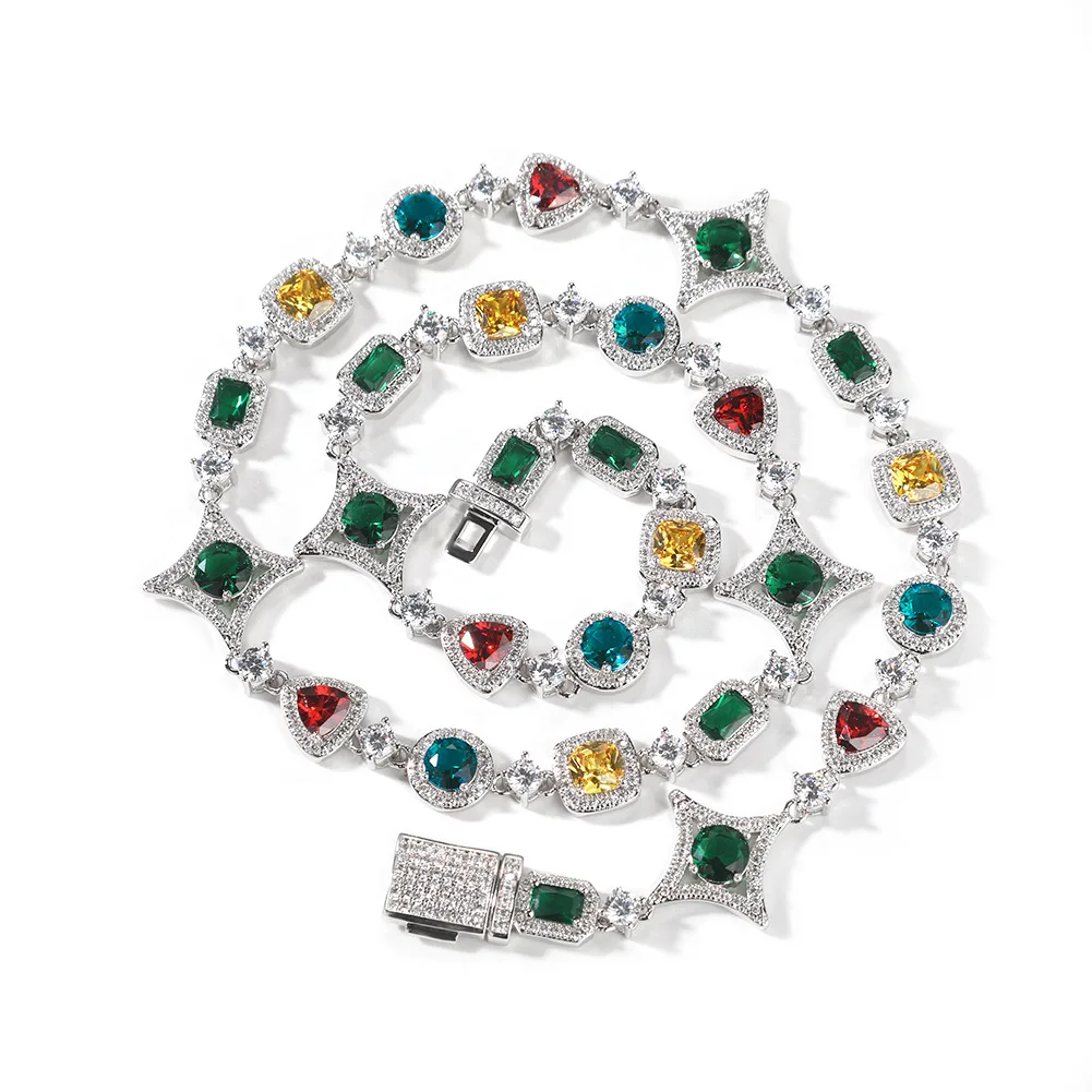 Colorful Miami Hip-hop Polymorphic Gemstone Necklace, Cuban Chain, Star-shaped Chain, Unisex Bracelet Jewelry Gift
Colorful Miami Hip-hop Polymorphic Gemstone Necklace, Cuban Chain, Star-shaped Chain, Unisex Bracelet Jewelry Gift