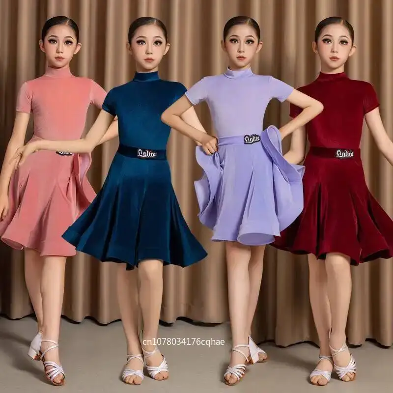 latin american dance dress children girls velvet Short sleeves competition ballroom kids tango salsa dancewear practice wear cha
latin american dance dress children girls velvet Short sleeves competition ballroom kids tango salsa dancewear practice wear cha
