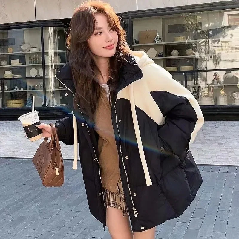 Cotton Padded Women's Long 2025 New Korean Version Fashionable Loose Fitting Hooded Thick Cotton Jacket Jacket
Cotton Padded Women's Long 2025 New Korean Version Fashionable Loose Fitting Hooded Thick Cotton Jacket Jacket