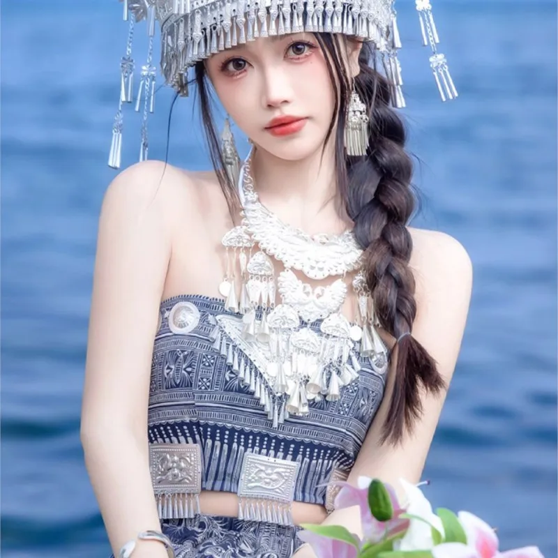 National batik women's headwear collar complete set of Saint Mary's exotic dress chest travel shoot clothing
National batik women's headwear collar complete set of Saint Mary's exotic dress chest travel shoot clothing