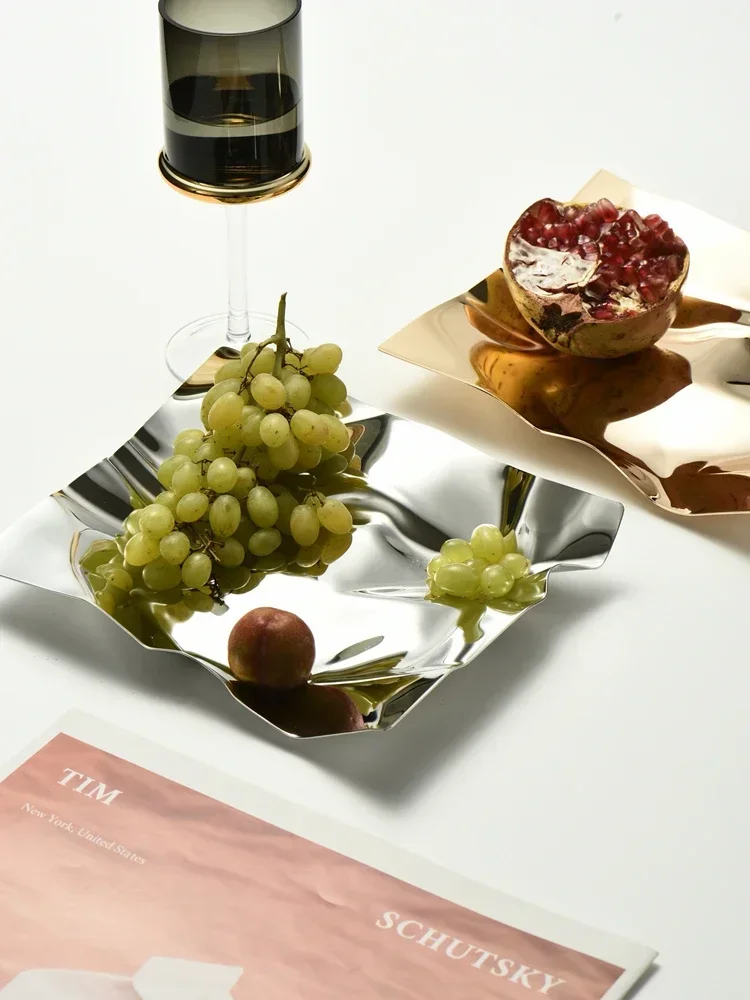 Stainless Steel Tray Silver Storage Plate Wave Shape Gold Entrance Key Container Nordic Snack Dish Decorative trays Home Accesso
Stainless Steel Tray Silver Storage Plate Wave Shape Gold Entrance Key Container Nordic Snack Dish Decorative trays Home Accesso