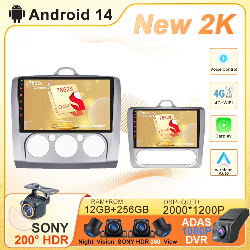 Android 14 Car Radio for Ford Focus 2 3 Mk2 Mk3 2004 2005 - 2011 Multimedia Player Navigation GPS 2Din Carplay Stereo DVD
Android 14 Car Radio for Ford Focus 2 3 Mk2 Mk3 2004 2005 - 2011 Multimedia Player Navigation GPS 2Din Carplay Stereo DVD