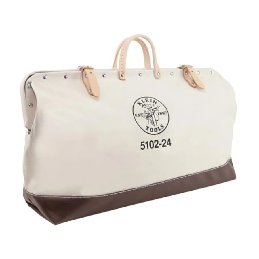 5102-24 Heavy Duty Natural Canvas Tool Bag Tool Tote Multi-Purpose Bag with Wide Hinged Opening and Leather Handles
5102-24 Heavy Duty Natural Canvas Tool Bag Tool Tote Multi-Purpose Bag with Wide Hinged Opening and Leather Handles