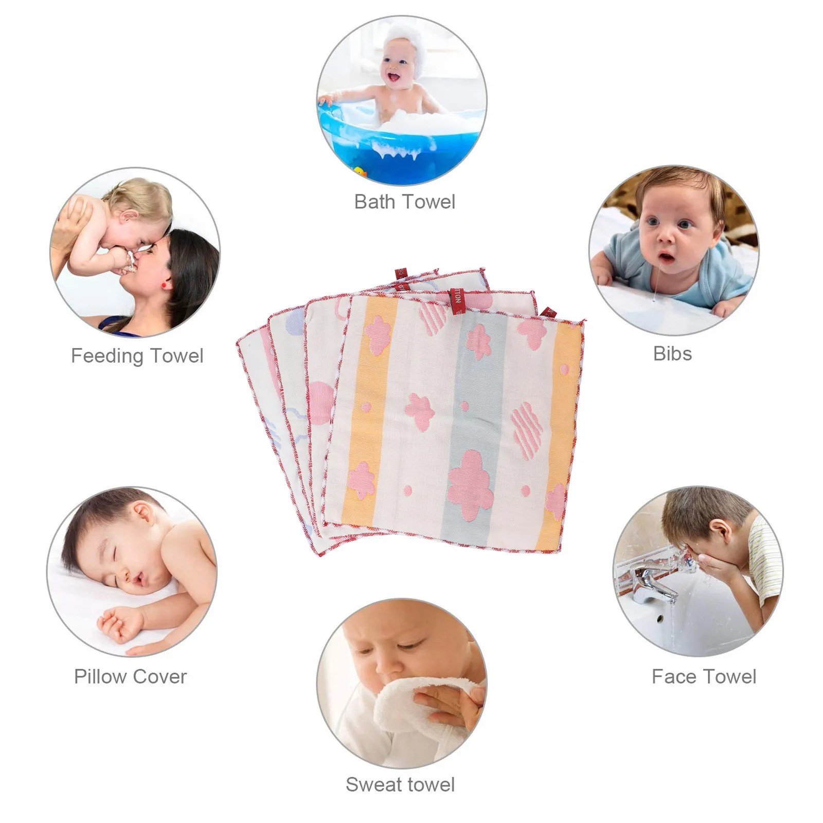 4Pcs Baby Saliva Towel Cotton Newborn Infant Toddler Washable Reusable Soft Skin Friendly Saliva Towel for Teething Drooling
4Pcs Baby Saliva Towel Cotton Newborn Infant Toddler Washable Reusable Soft Skin Friendly Saliva Towel for Teething Drooling