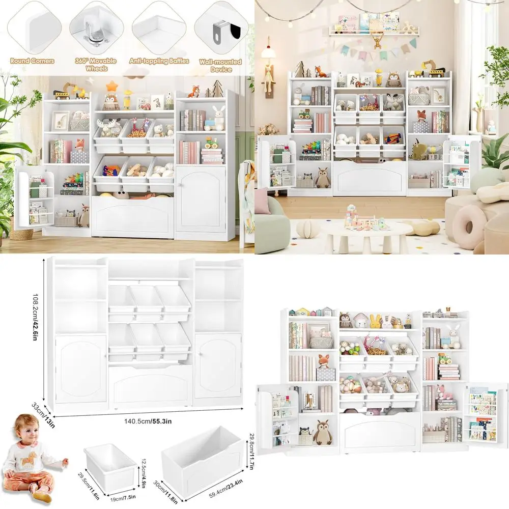 Органайзер для игрушек на 6 ячеек с 8 кубиками, 55, белое хранилище для игр с подвижной книжной полкой и комодами
Органайзер для игрушек на 6 ячеек с 8 кубиками, 55, белое хранилище для игр с подвижной книжной полкой и комодами