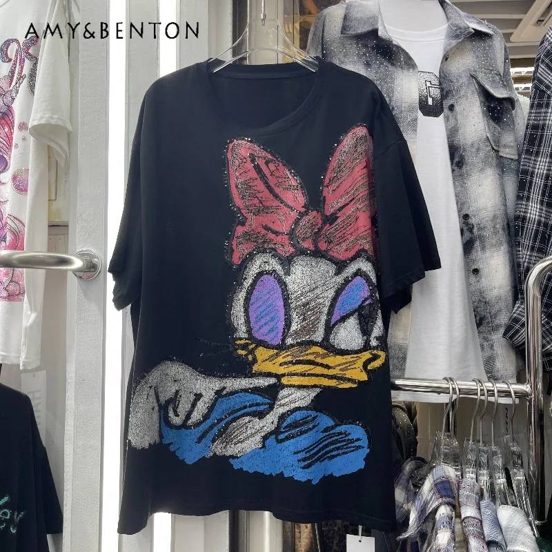 2026 New Heavy Craft Cartoon Short-sleeves Tees Women Loose Fit Slimming Versatile Top Pullover Sweet Casual Round-Neck T-shirt
2026 New Heavy Craft Cartoon Short-sleeves Tees Women Loose Fit Slimming Versatile Top Pullover Sweet Casual Round-Neck T-shirt