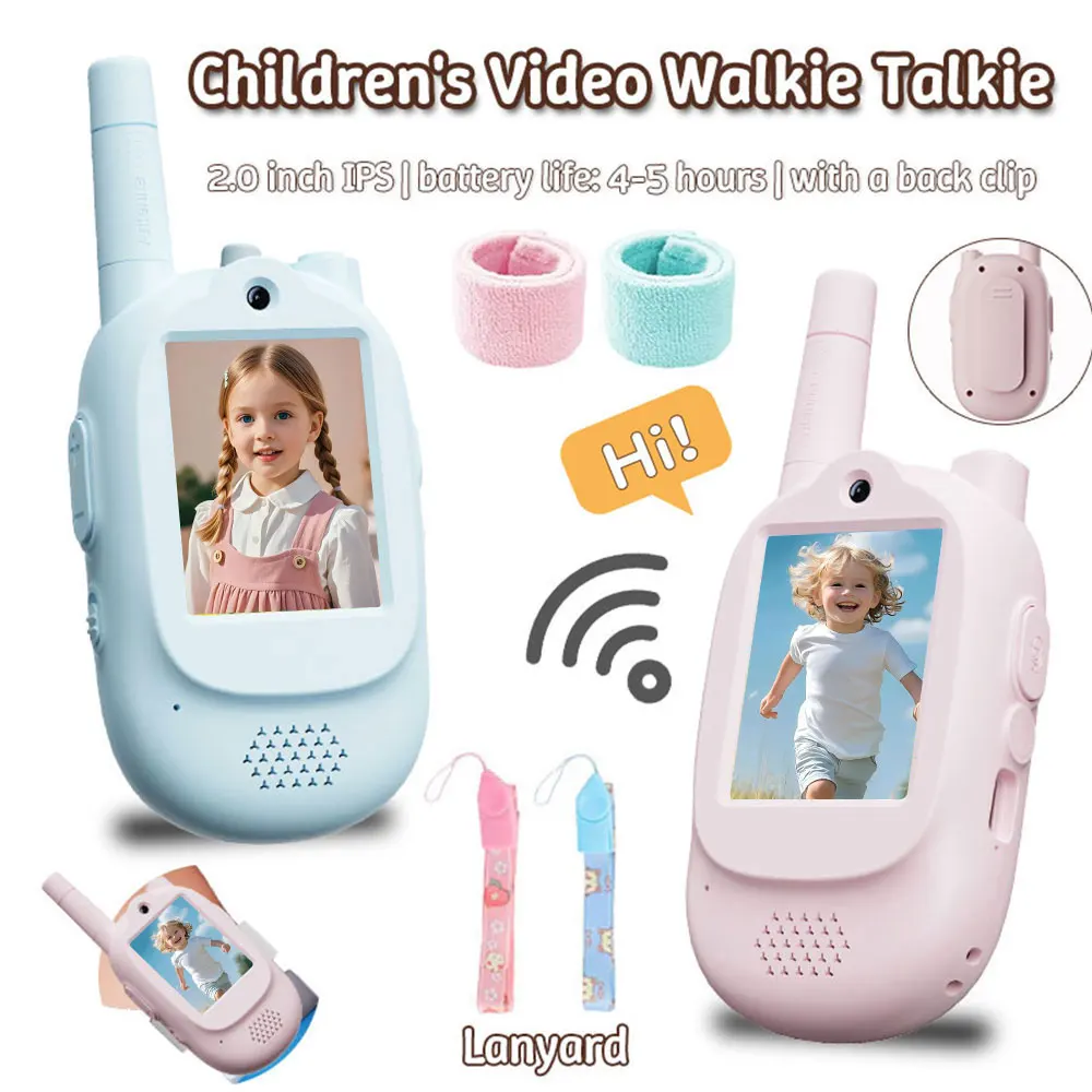 2PCS Children's Video Walkie Talkie 2.0 inch HD Screen Rechargeable Voice Fonts One-Click Call Cartoon Intercom Gift For Kids
2PCS Children's Video Walkie Talkie 2.0 inch HD Screen Rechargeable Voice Fonts One-Click Call Cartoon Intercom Gift For Kids