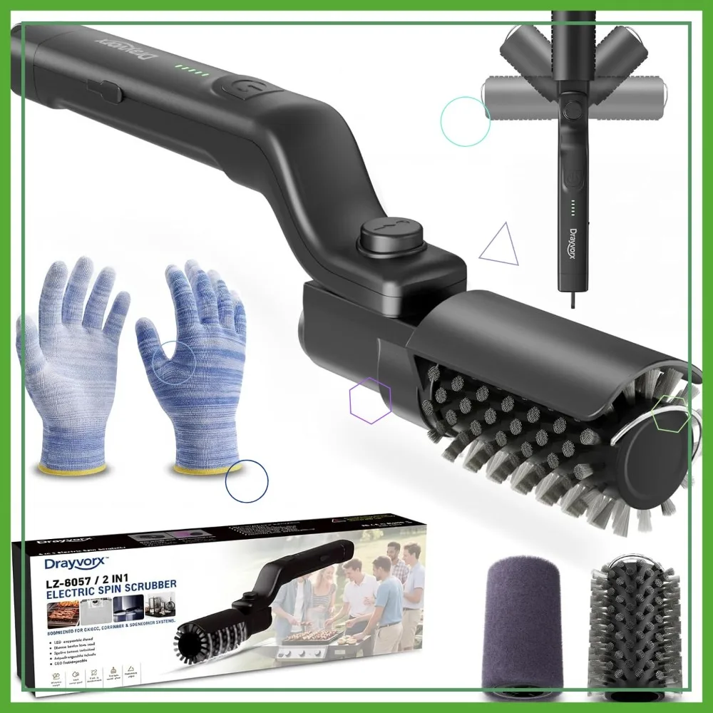 Electric Grill Brush, High Torque 20kg Max, 3-Speed Modes, Type-C Rechargeable, Safe for Porcelain Cast Iron
Electric Grill Brush, High Torque 20kg Max, 3-Speed Modes, Type-C Rechargeable, Safe for Porcelain Cast Iron