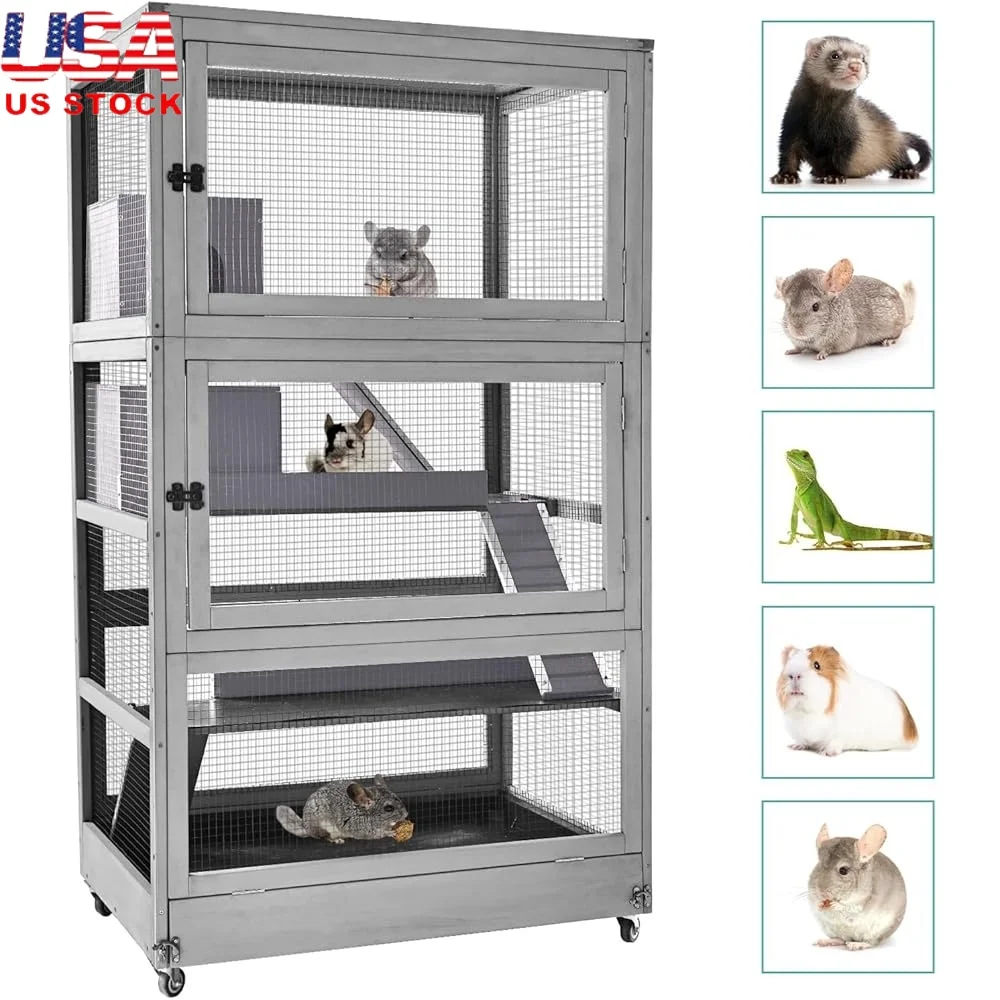 Large Guinea Pig Cage 4 Levels Wooden Ferret Habitat Chewproof Metal Frame with Wheels Easy Clean Indoor Outdoor Space
Large Guinea Pig Cage 4 Levels Wooden Ferret Habitat Chewproof Metal Frame with Wheels Easy Clean Indoor Outdoor Space