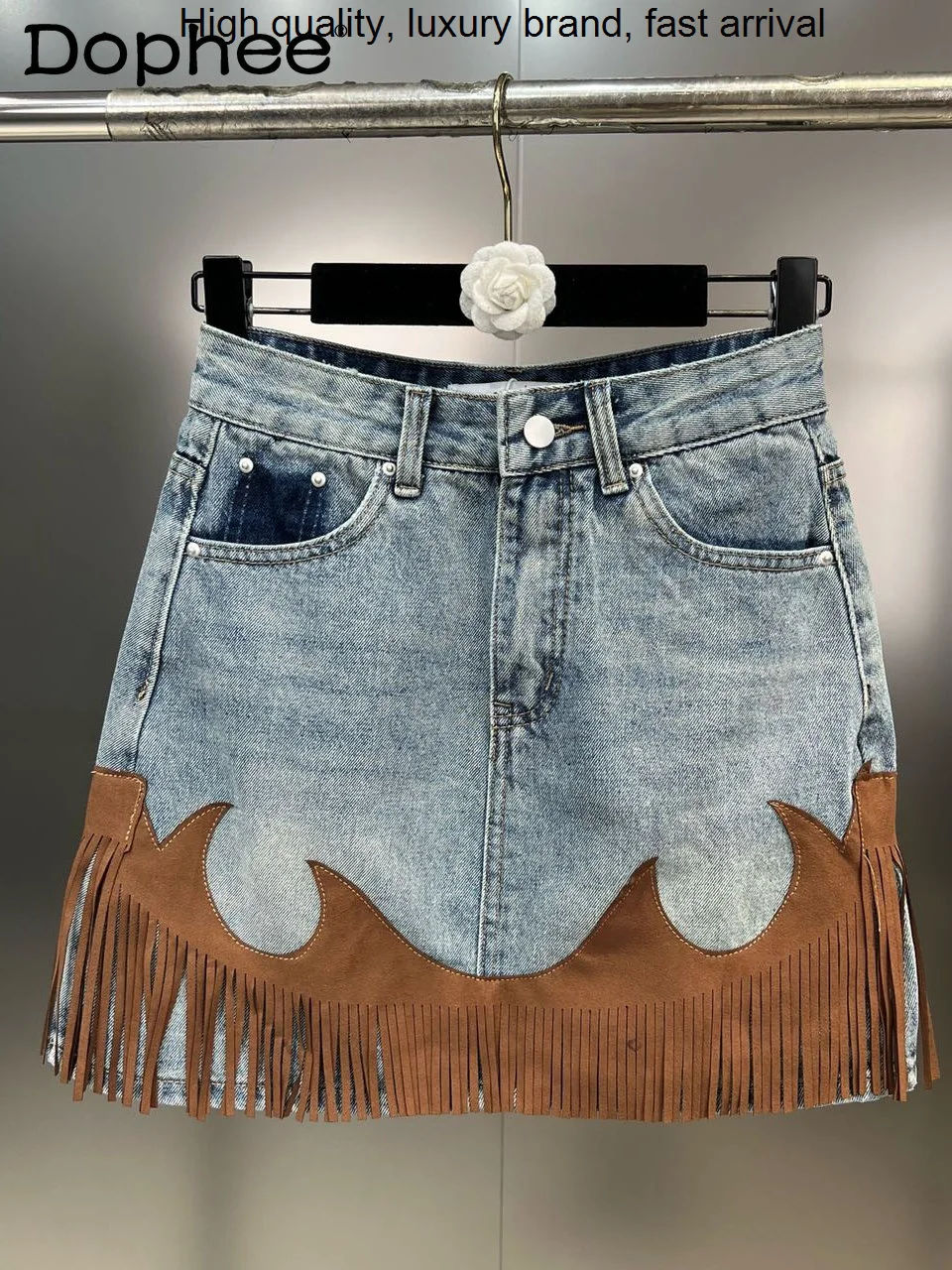 Женская Кожаная мини-юбка с бахромой, трапециевидная короткая джинсовая юбка в стиле ретро, прошитая кожа, на лето и весну, 2023 
Женская Кожаная мини-юбка с бахромой, трапециевидная короткая джинсовая юбка в стиле ретро, прошитая кожа, на лето и весну, 2023