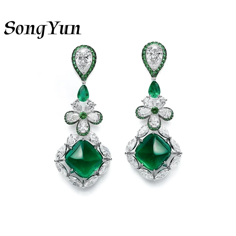 SongYun Jewelry 925 Sterling Silver Earrings Designer Luxury HCD Emerald Gemstones s925 Silver Stud Drop Earrings Accessories
SongYun Jewelry 925 Sterling Silver Earrings Designer Luxury HCD Emerald Gemstones s925 Silver Stud Drop Earrings Accessories