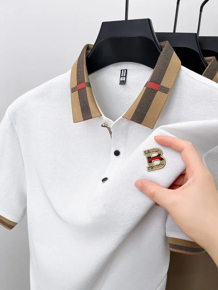 Luxury Brand Logo Short Sleeve Polo Shirt Men Summer New High-end Silk Cotton Breathable Paul T-shirt Fashion Casual Men's Wear
Luxury Brand Logo Short Sleeve Polo Shirt Men Summer New High-end Silk Cotton Breathable Paul T-shirt Fashion Casual Men's Wear