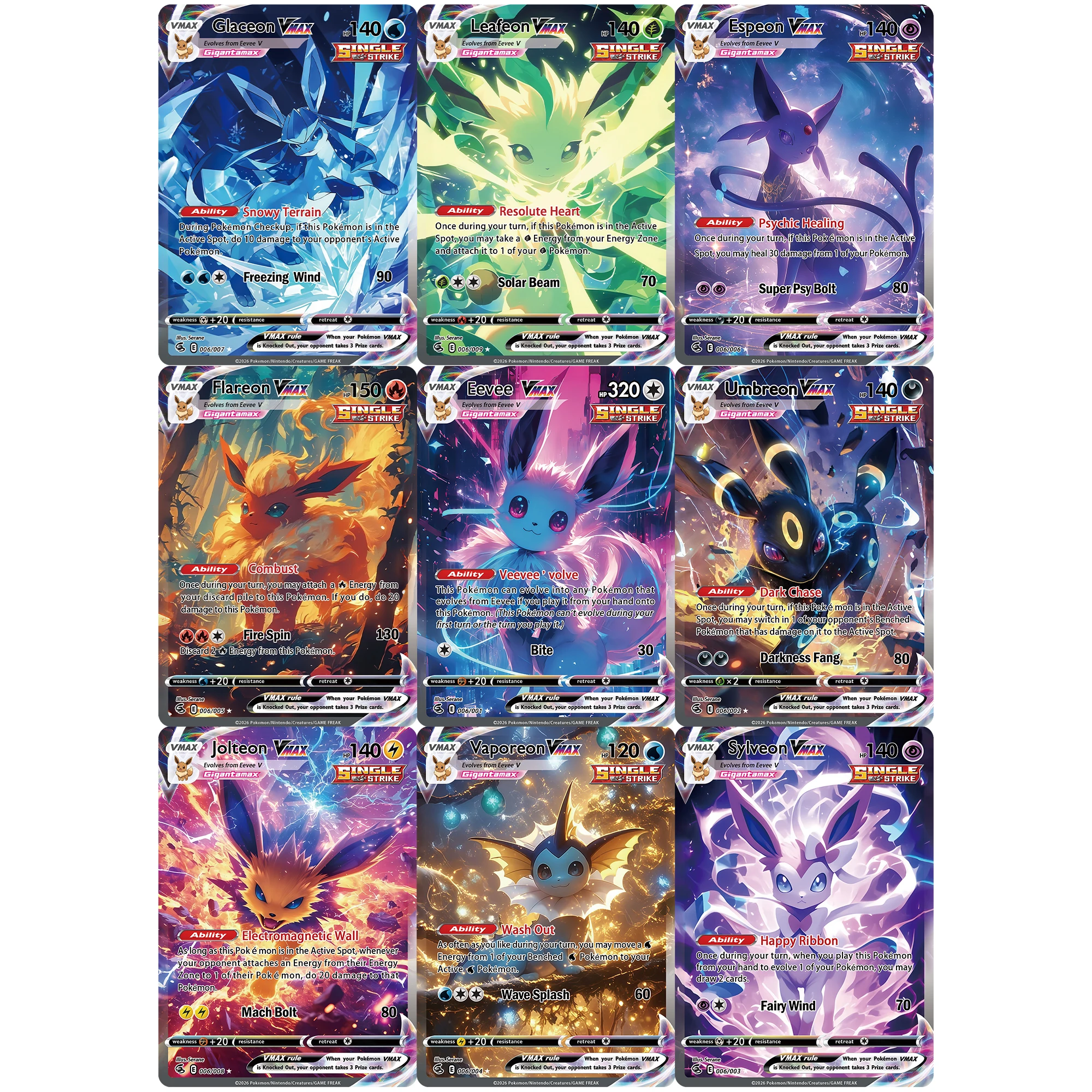 9Pcs/set Diy Eeveelution English Flash Card Self Made Umbreon Sylveon Espeon Classic Anime Collection Card Gift Toy
9Pcs/set Diy Eeveelution English Flash Card Self Made Umbreon Sylveon Espeon Classic Anime Collection Card Gift Toy
