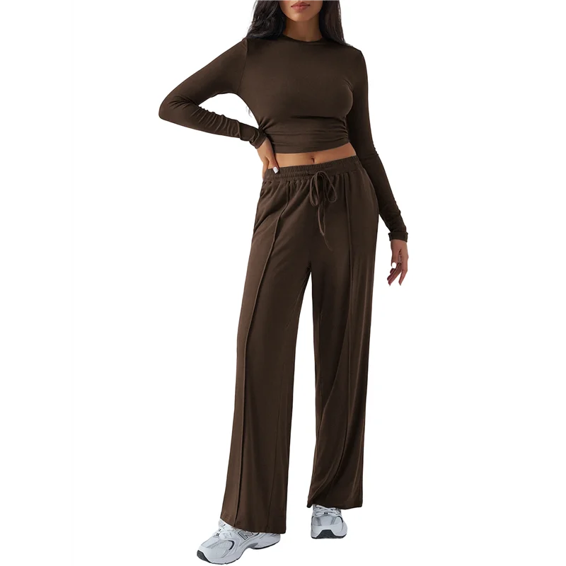 ASDS-Женская двухсекционная спортивная одежда Y2K, облегающий топ с длинными рукавами, широкие брюки, весенне-осенняя спортивная повседневная одежда
ASDS-Женская двухсекционная спортивная одежда Y2K, облегающий топ с длинными рукавами, широкие брюки, весенне-осенняя спортивная повседневная одежда