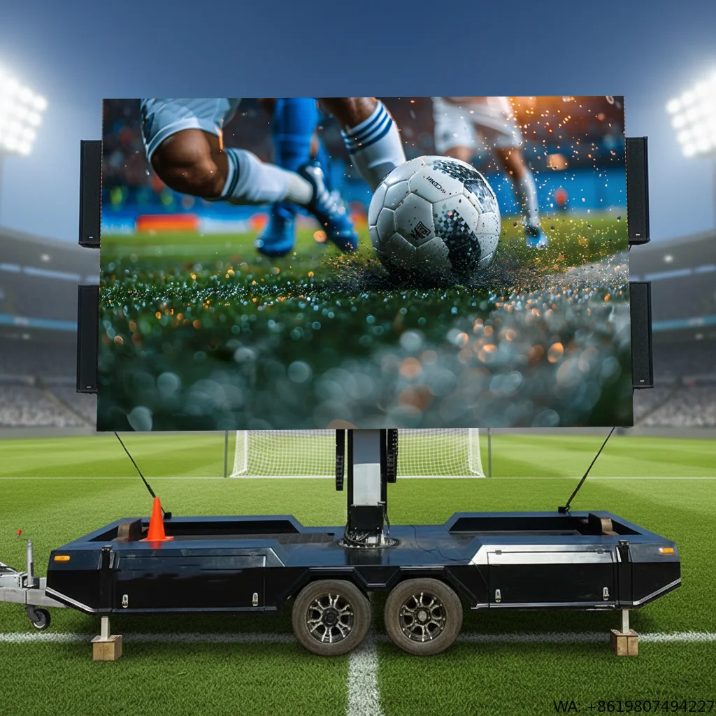 Mobile Trailer Led Sign Display Screen with Full Color Video Advertising Display for Outdoor Mobile Truck Sign
Mobile Trailer Led Sign Display Screen with Full Color Video Advertising Display for Outdoor Mobile Truck Sign