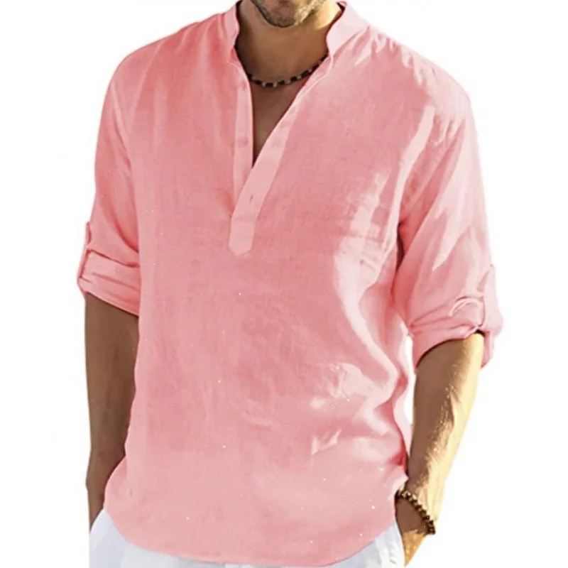 Spring Summer Men's Linen Long Sleeve T-shirt Loose Solid Cotton Linen Breath Comfortable Shirts For Men
Spring Summer Men's Linen Long Sleeve T-shirt Loose Solid Cotton Linen Breath Comfortable Shirts For Men