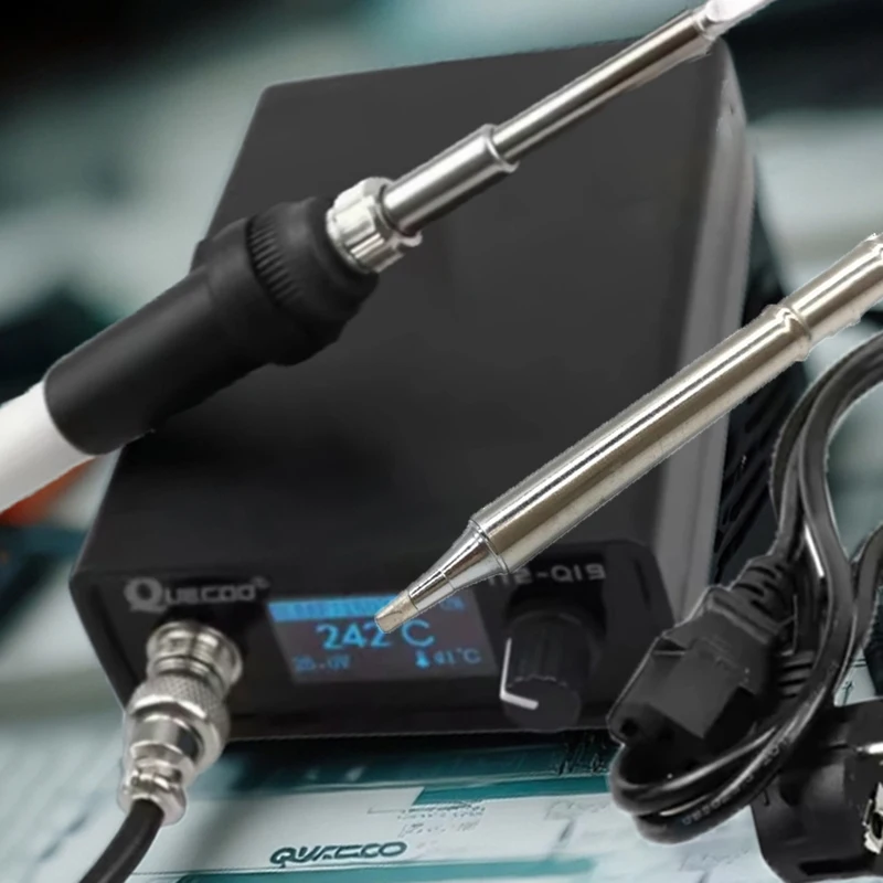 T12 Lightweight Soldering Iron Station Fast Heating 1.3'' OLED Display Portable AC/DC Electronic Welder Tools with iron Tips
T12 Lightweight Soldering Iron Station Fast Heating 1.3'' OLED Display Portable AC/DC Electronic Welder Tools with iron Tips