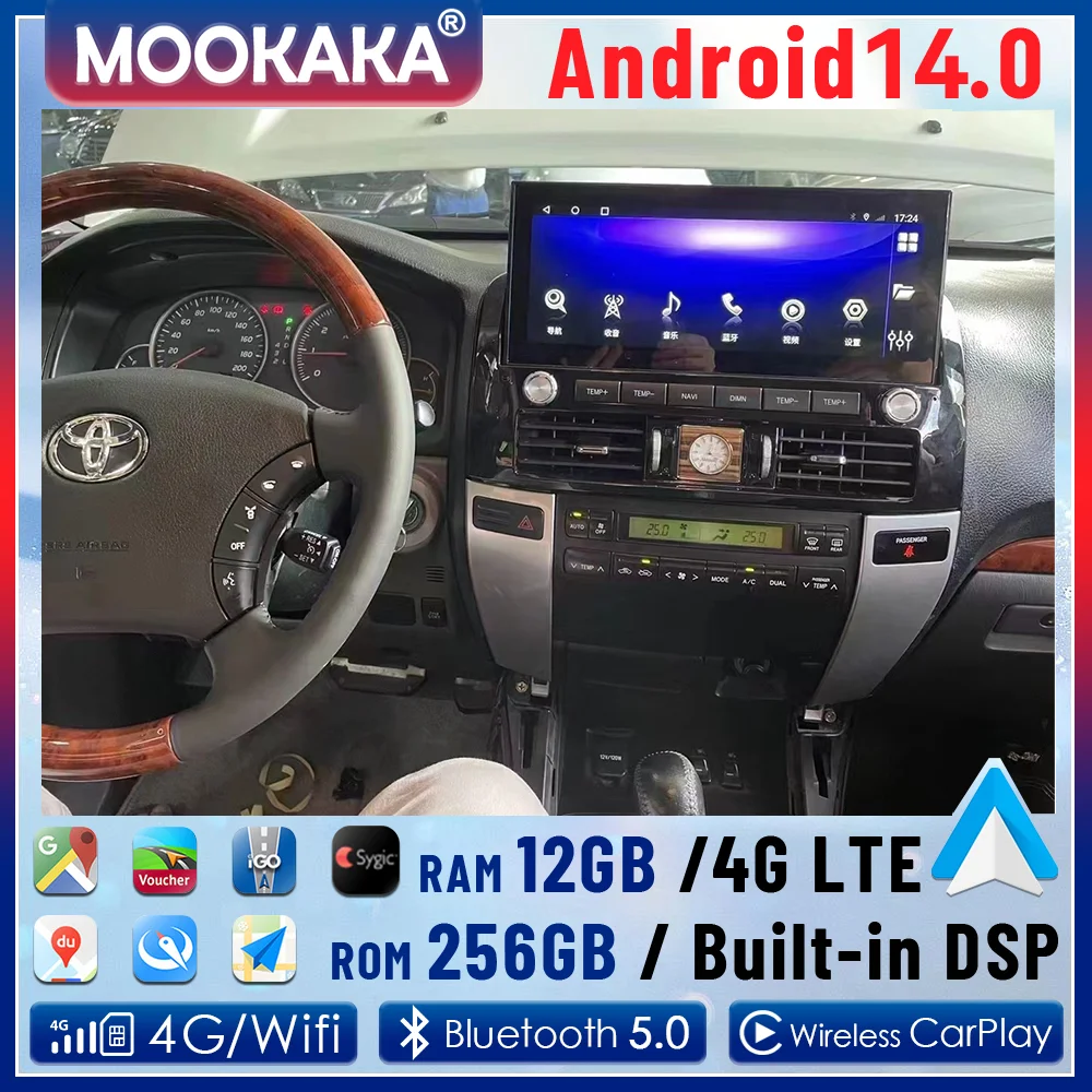 12.3" Android 13 Auto Stereo TV Multimedia Player For Land Cruiser Prado 2003-2010 Car Radio Carplay Tape Recorder GPS Head Unit
12.3" Android 13 Auto Stereo TV Multimedia Player For Land Cruiser Prado 2003-2010 Car Radio Carplay Tape Recorder GPS Head Unit