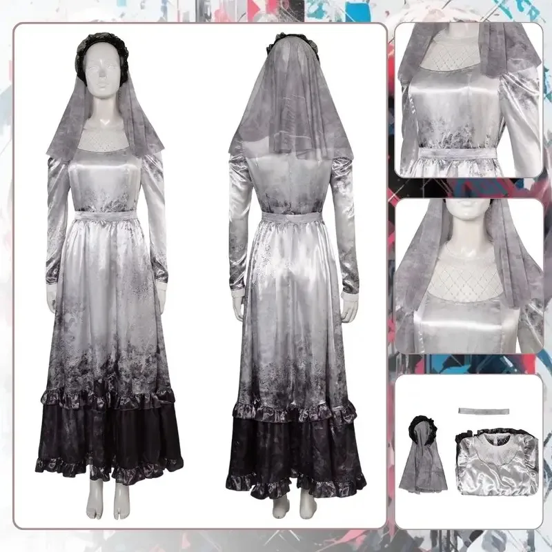 La Llorona Cosplay Costume Fantasia Disguise for Adult Women Dresses Headgear Belt Horror Movie Outfits Halloween Carnival Suit
La Llorona Cosplay Costume Fantasia Disguise for Adult Women Dresses Headgear Belt Horror Movie Outfits Halloween Carnival Suit
