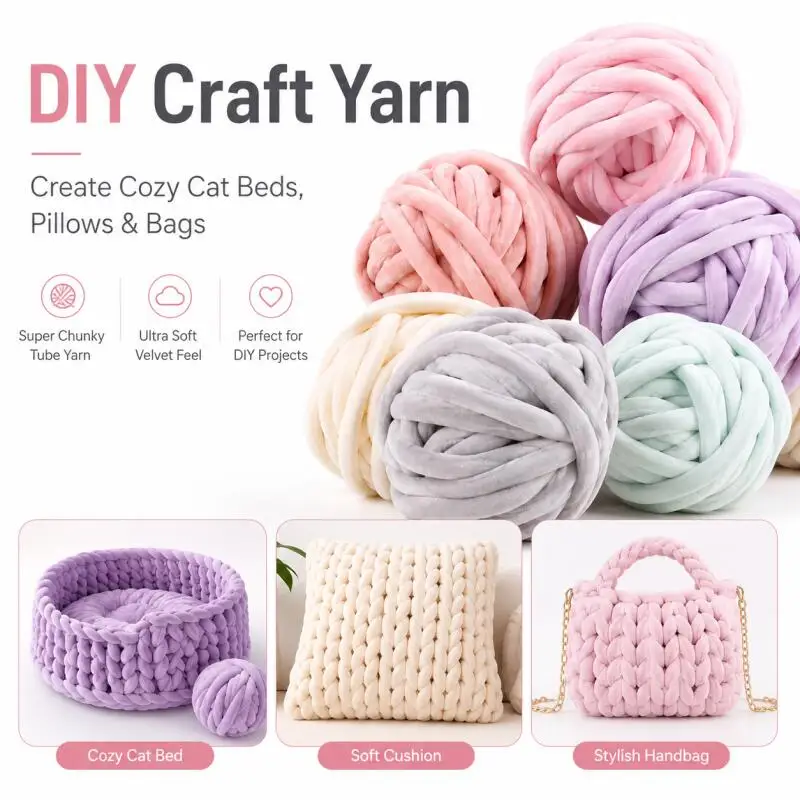 250G Velvet Thick Super Chunky Yarn Hand Knitting Yarn for Baskets, Blankets, Rugs, Giant Yarn DIY Hand-Knit Blanket
250G Velvet Thick Super Chunky Yarn Hand Knitting Yarn for Baskets, Blankets, Rugs, Giant Yarn DIY Hand-Knit Blanket