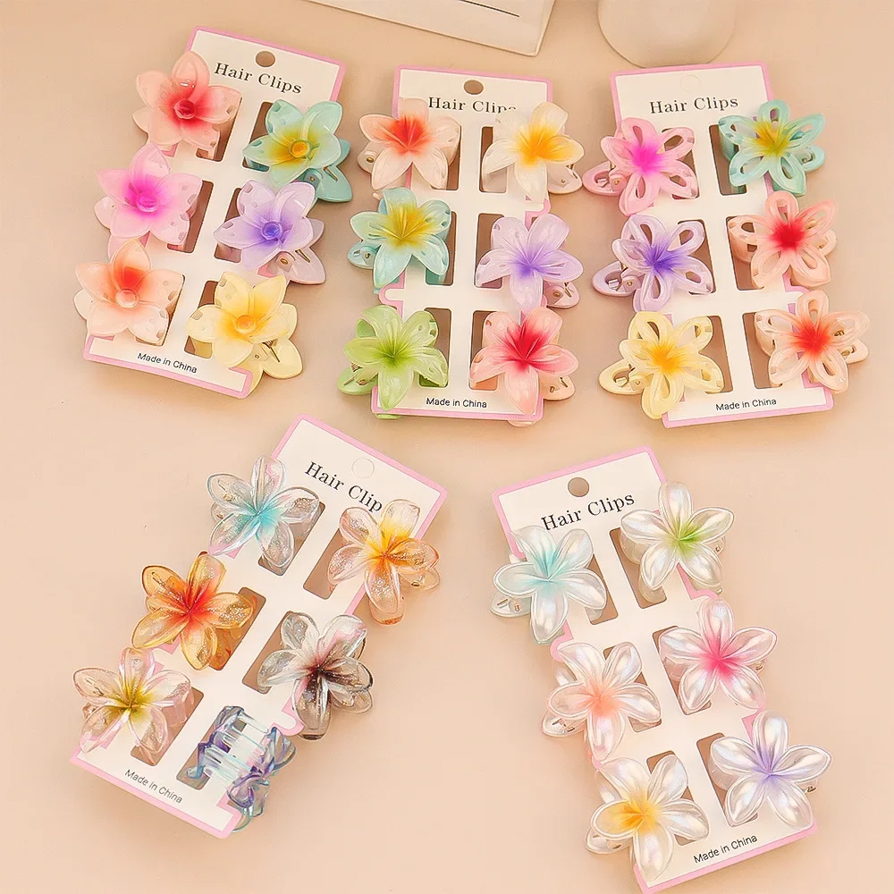 6Pcs Fashion Colorful Transparent Flower Small Hair Claw Clips clamp Hairpin Barrette For Thick Thin Hair Accessories For Women
6Pcs Fashion Colorful Transparent Flower Small Hair Claw Clips clamp Hairpin Barrette For Thick Thin Hair Accessories For Women