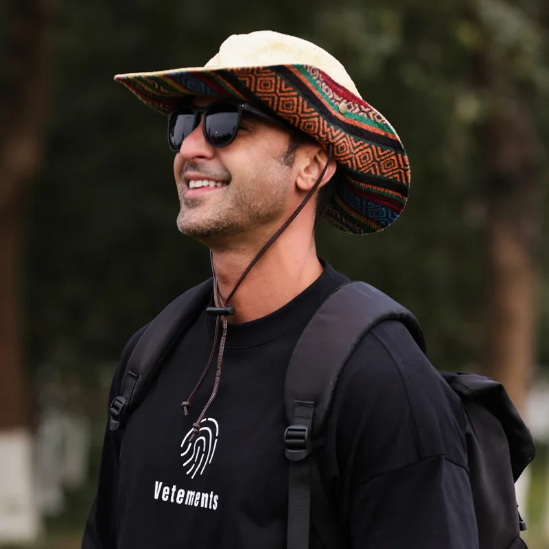 New Big Brim Bohemian Style Cowboy Hat Retro Jazz Style Climbing DAD Cap Trendy Cowboy Style Sunshade Fisherman Hat Men Women
New Big Brim Bohemian Style Cowboy Hat Retro Jazz Style Climbing DAD Cap Trendy Cowboy Style Sunshade Fisherman Hat Men Women