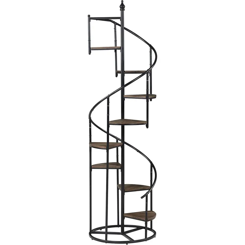 8-Shelf Spiral Staircase Bookshelf with Triangular Shelves, 69 Rustic Brown for Home Office & Living Room
8-Shelf Spiral Staircase Bookshelf with Triangular Shelves, 69 Rustic Brown for Home Office & Living Room
