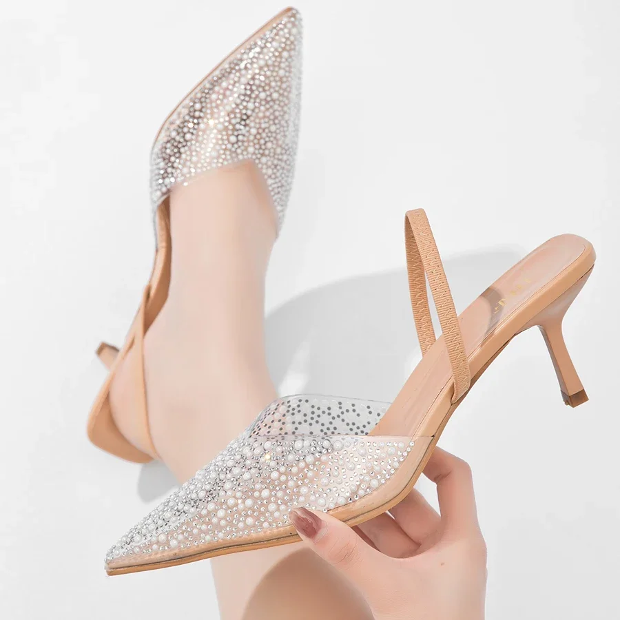 TRAF Pearl Heels Women High-heeled Pointed toe Slingback High heels Woman Pumps 2025 Wedding Bride Transparent Rhinestone Heels
TRAF Pearl Heels Women High-heeled Pointed toe Slingback High heels Woman Pumps 2025 Wedding Bride Transparent Rhinestone Heels
