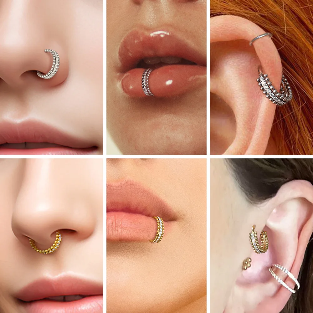 1PC G23 Titanium Nose Ring Hinged Segment Clicker Ear Cartilage Tragus Helix Daith Round Earrings Zircon Body Piercing Jewelry
1PC G23 Titanium Nose Ring Hinged Segment Clicker Ear Cartilage Tragus Helix Daith Round Earrings Zircon Body Piercing Jewelry