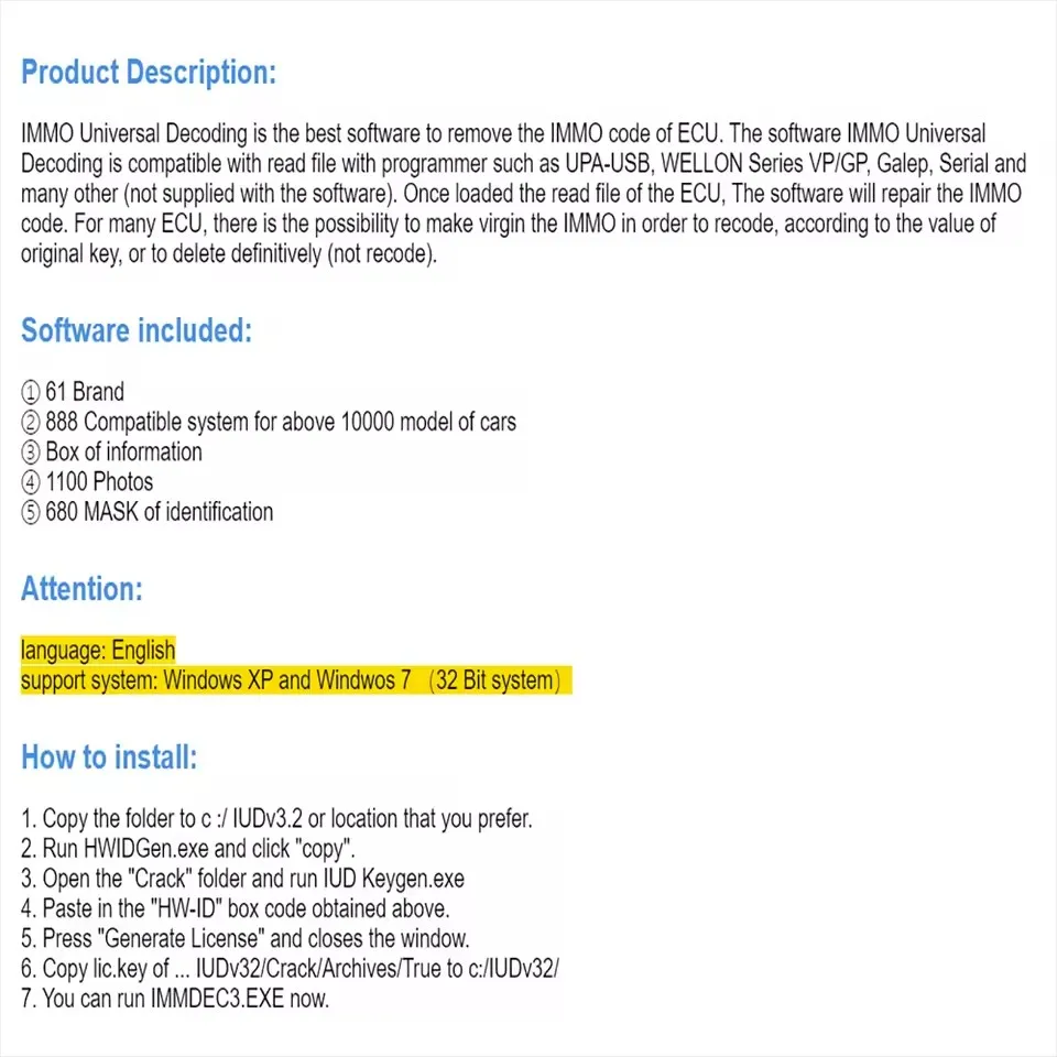 IMMO uniwersalne 3.2 dekodujące z bezpłatny keygen łączem oprogramowanie diagnostyczne samochodowego 32GB USB 2021 Hot Sell EcuV
IMMO uniwersalne 3.2 dekodujące z bezpłatny keygen łączem oprogramowanie diagnostyczne samochodowego 32GB USB 2021 Hot Sell EcuV