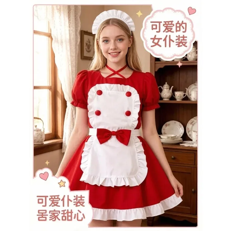 Gothic Vintage Lolita Maid Dress Red Princess Outfit Halloween Cosplay Lace Ruffle Bow Harajuku Party Stage Casual Wear
Gothic Vintage Lolita Maid Dress Red Princess Outfit Halloween Cosplay Lace Ruffle Bow Harajuku Party Stage Casual Wear