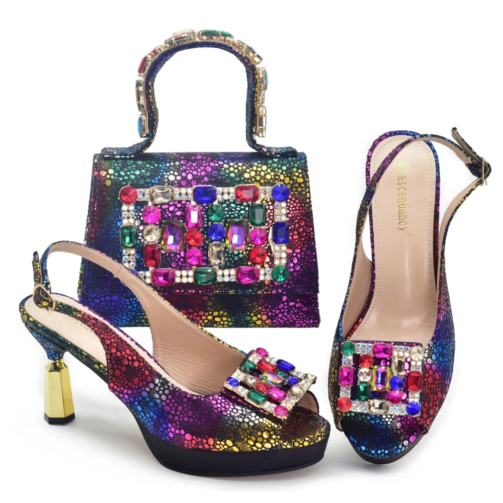 Summer Style New Ladies Shoes And Bag Set African Decorated With Rhinestone Pumps Shoes With Purse Set For Party Occasion
Summer Style New Ladies Shoes And Bag Set African Decorated With Rhinestone Pumps Shoes With Purse Set For Party Occasion
