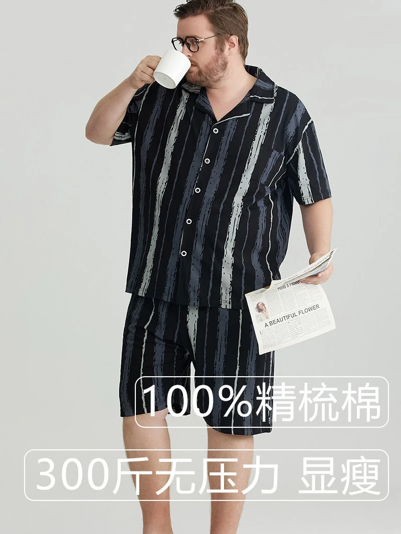 Plus Size 100% Pure Cotton Men's Summer Pajamas, Loose Short-Sleeved Home Wear Set That Can Be Worn Outside
Plus Size 100% Pure Cotton Men's Summer Pajamas, Loose Short-Sleeved Home Wear Set That Can Be Worn Outside