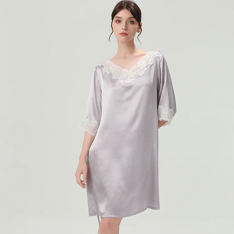 19 мм 100% шелковая женская ночная рубашка, ночная рубашка с кружевной отделкой, рубашка с короткими рукавами, милая ночная рубашка, одежда для сна, сексуальное пижамное платье
19 мм 100% шелковая женская ночная рубашка, ночная рубашка с кружевной отделкой, рубашка с короткими рукавами, милая ночная рубашка, одежда для сна, сексуальное пижамное платье