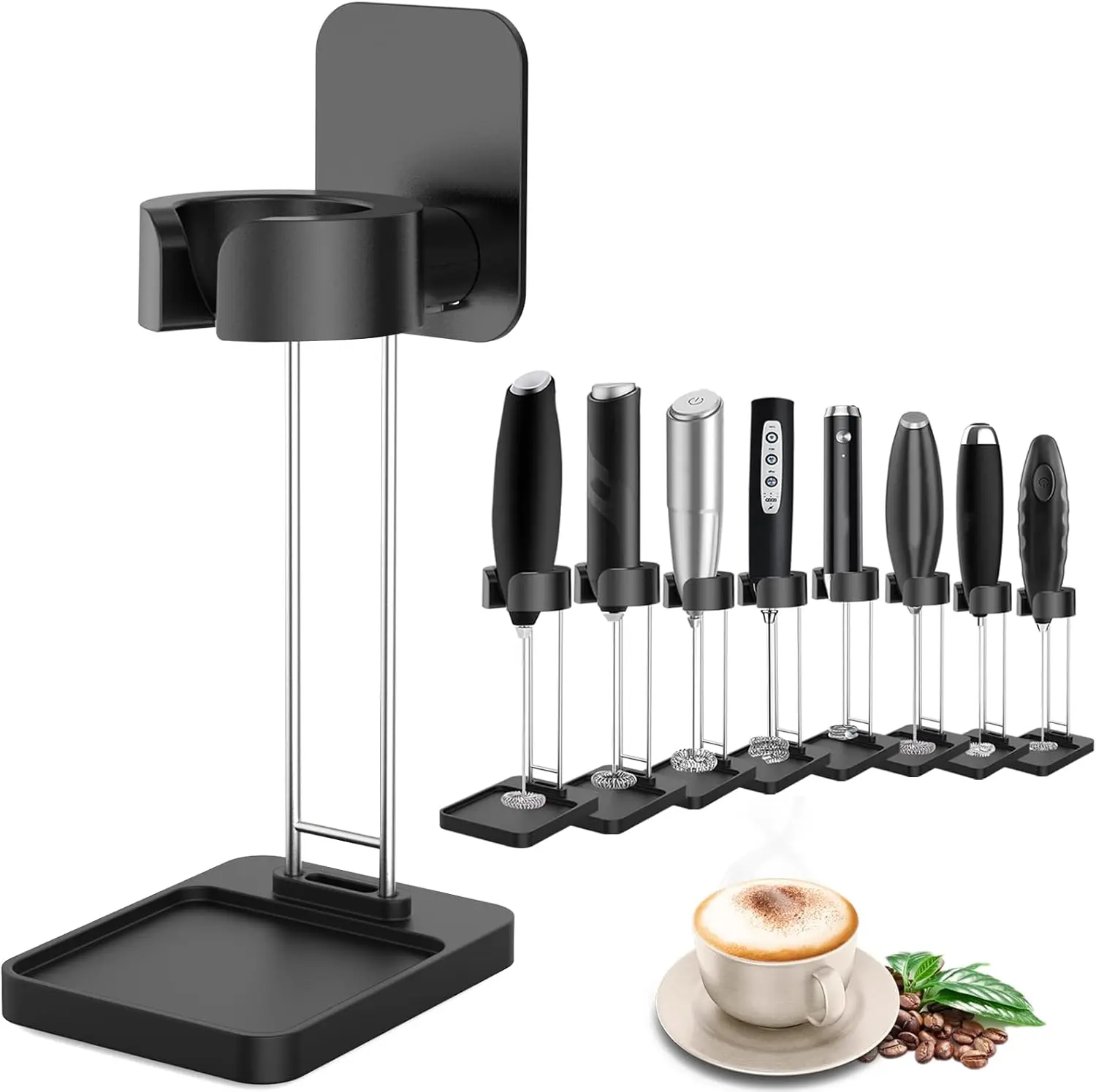 Stainless Steel Milk Frother Stand, 2-in-1 Standing or Hanging Holder for Handheld Frothers, Durable and Stable
Stainless Steel Milk Frother Stand, 2-in-1 Standing or Hanging Holder for Handheld Frothers, Durable and Stable