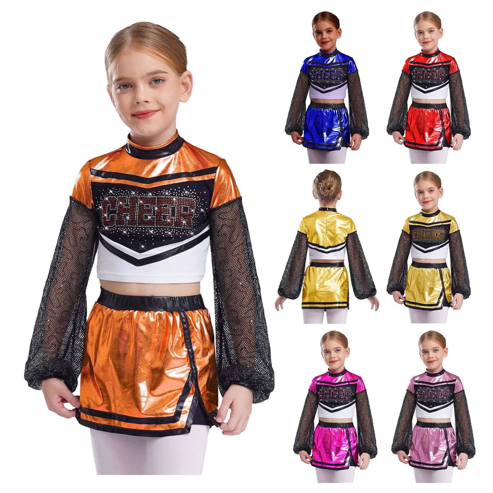 2 Piece Cheerleading Uniform Set Sparkling Letters Crop Top And Built In Shorts for Girls Athletic Competition Performance
2 Piece Cheerleading Uniform Set Sparkling Letters Crop Top And Built In Shorts for Girls Athletic Competition Performance