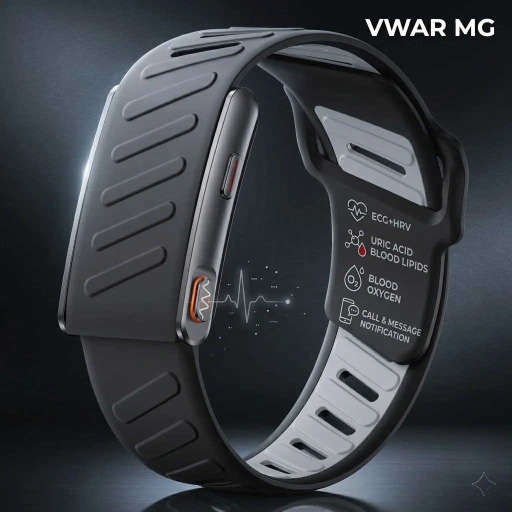VWAR MG Sport Fitness Tracker Ultra-Light Blood Oxygen Pressure Uric Acid Blood Lipid ECG Smart Bracelet Band For Men Women
VWAR MG Sport Fitness Tracker Ultra-Light Blood Oxygen Pressure Uric Acid Blood Lipid ECG Smart Bracelet Band For Men Women