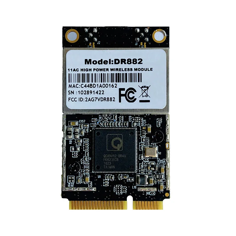 DR882 DR882-NAS Access Point Wireless Module Wireless AC/AN MiniPCIE Standard Card Atheros’s QCA9882 2x 2 5G Radio Card MMCX
DR882 DR882-NAS Access Point Wireless Module Wireless AC/AN MiniPCIE Standard Card Atheros’s QCA9882 2x 2 5G Radio Card MMCX
