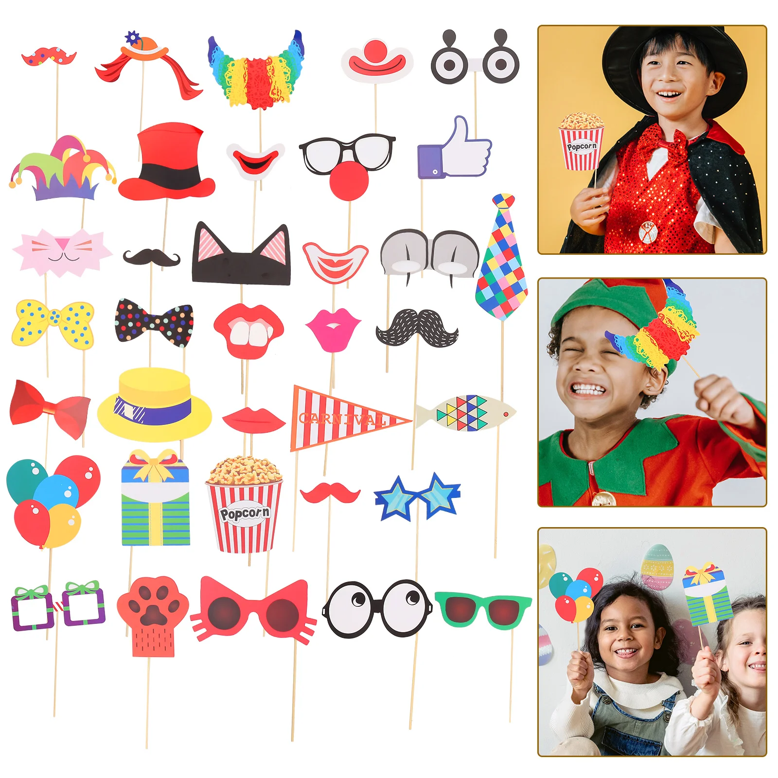 36 PCS Photo Props Bachelorette Party Accessories Wedding Booth Clown for Birthday Carnival Circus
36 PCS Photo Props Bachelorette Party Accessories Wedding Booth Clown for Birthday Carnival Circus