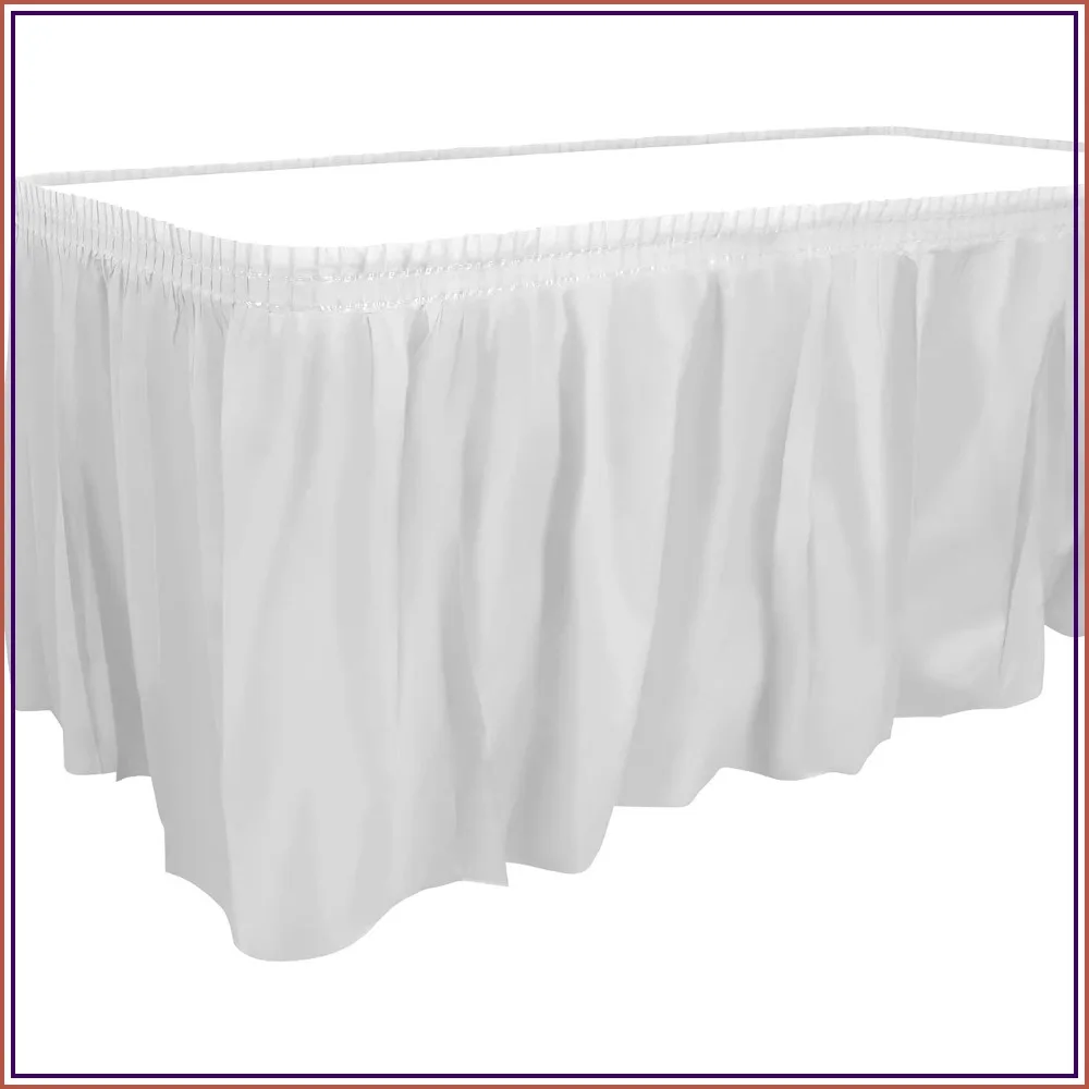 Plastic Table Skirt, 29-Inches by 14-Feet, White - 6 Pack for Party Decor
Plastic Table Skirt, 29-Inches by 14-Feet, White - 6 Pack for Party Decor